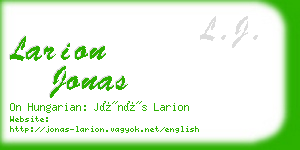 larion jonas business card